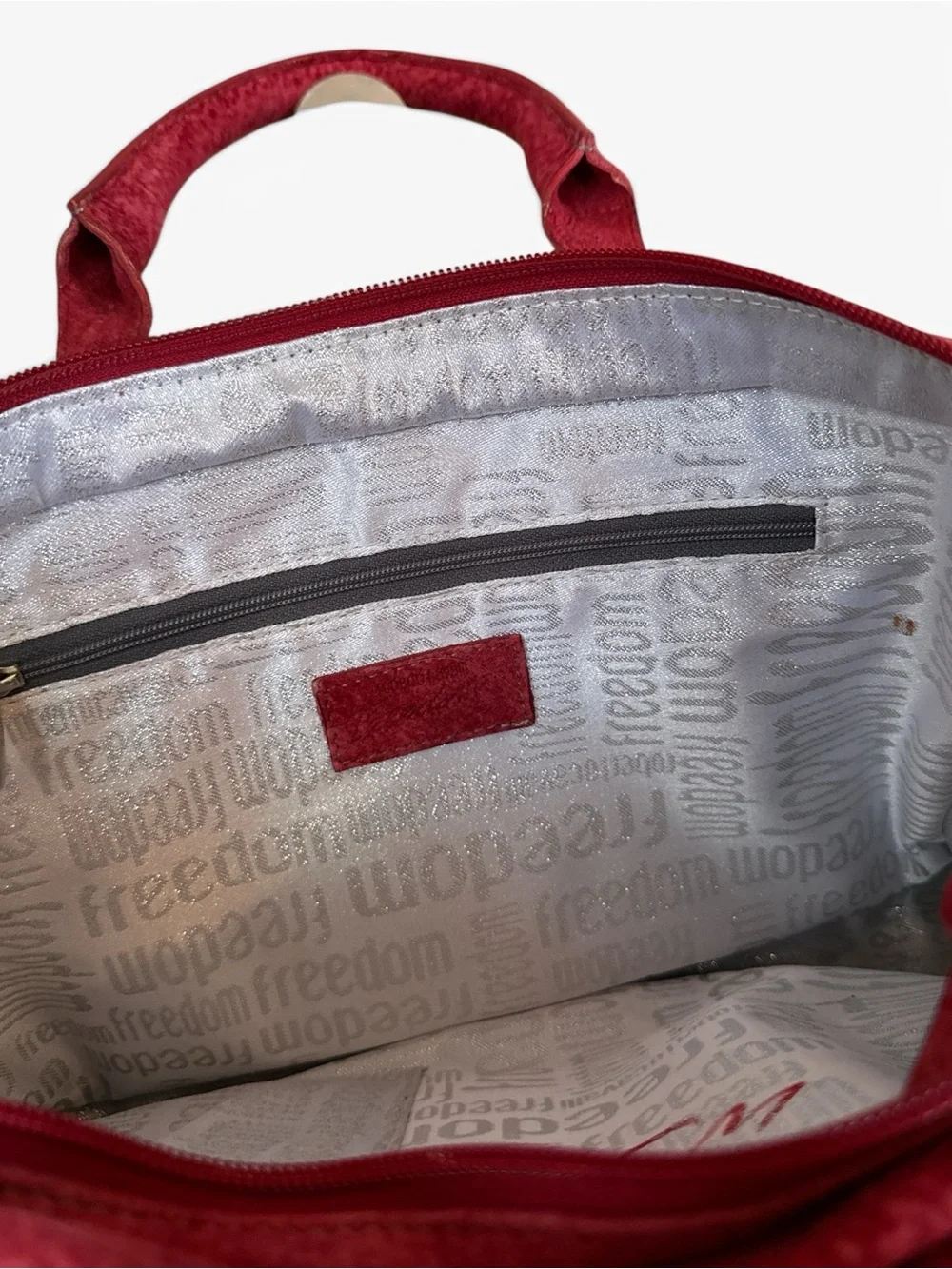 Roberto Cavalli Red Suede Tote with Dual Handles